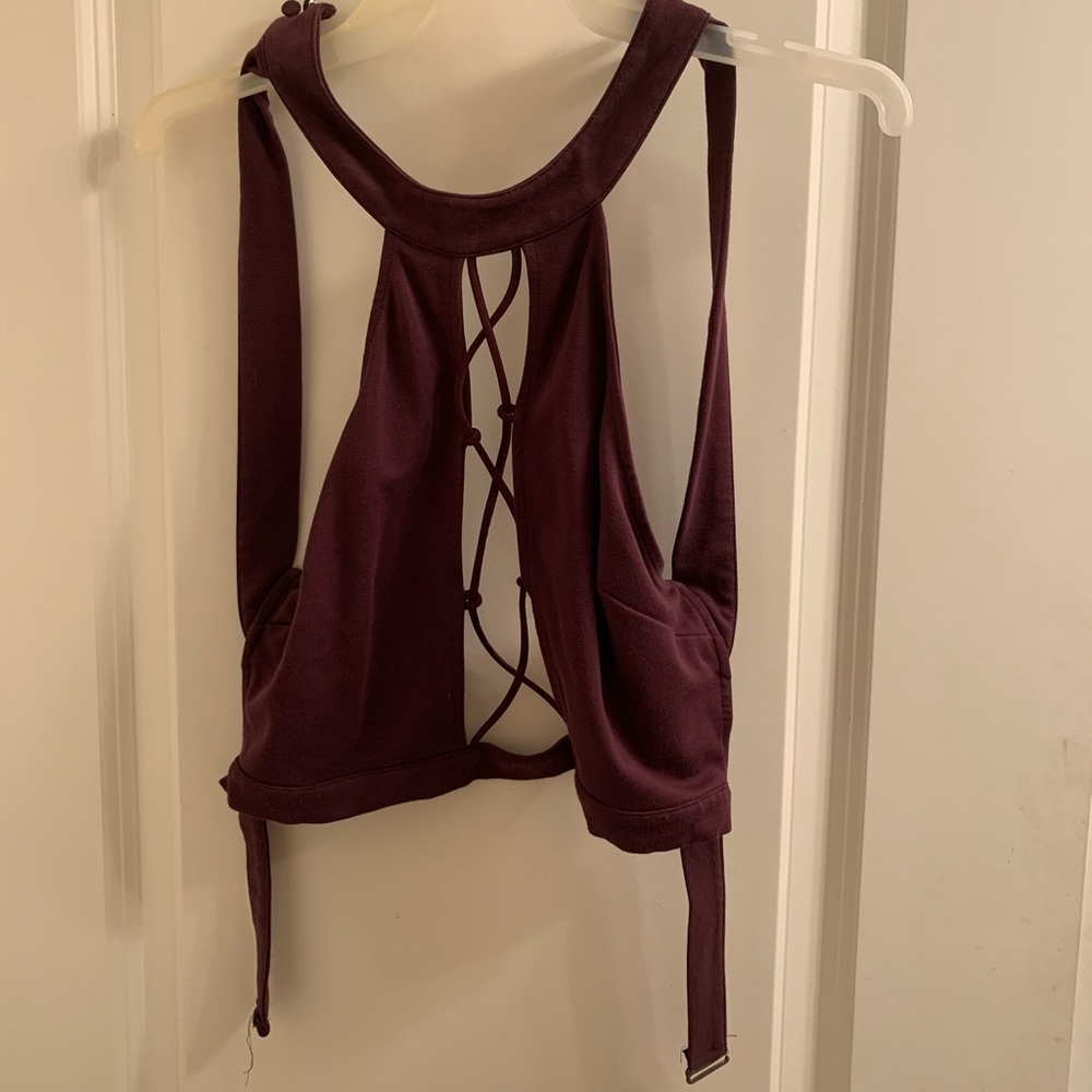 Tobi High Neck Crisscross Crop Top - Size M